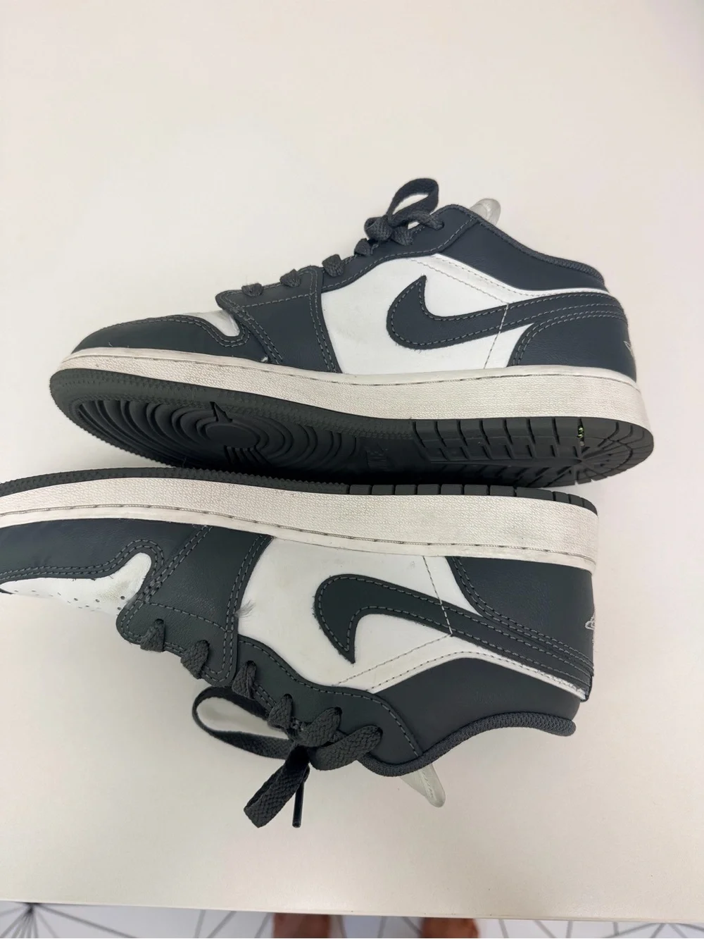 Jordan Kids Low Top Sneakers in White and Dark Gray